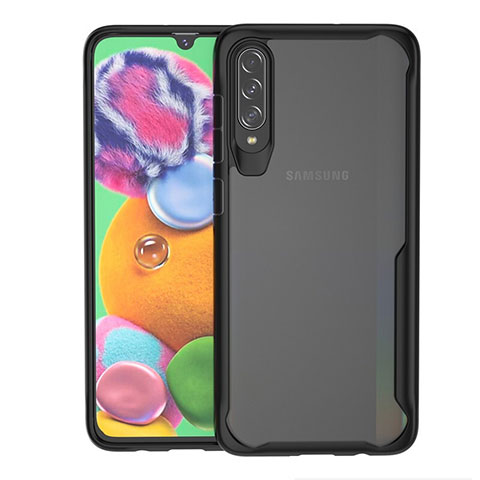 Silikon Schutzhülle Rahmen Tasche Hülle Durchsichtig Transparent Spiegel H01 für Samsung Galaxy A70 Schwarz