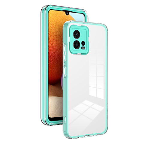 Silikon Schutzhülle Rahmen Tasche Hülle Durchsichtig Transparent Spiegel H01P für Motorola Moto G72 Grün