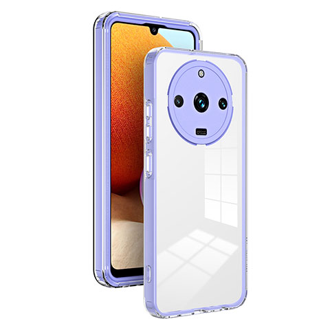 Silikon Schutzhülle Rahmen Tasche Hülle Durchsichtig Transparent Spiegel H01P für Realme 11 Pro 5G Violett