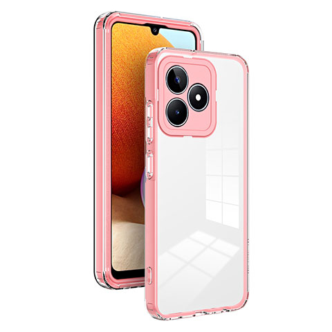 Silikon Schutzhülle Rahmen Tasche Hülle Durchsichtig Transparent Spiegel H01P für Realme C51 Rosegold