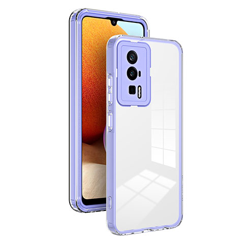 Silikon Schutzhülle Rahmen Tasche Hülle Durchsichtig Transparent Spiegel H01P für Xiaomi Poco F5 Pro 5G Violett