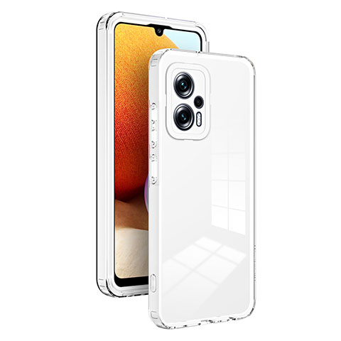 Silikon Schutzhülle Rahmen Tasche Hülle Durchsichtig Transparent Spiegel H01P für Xiaomi Poco X4 GT 5G Weiß