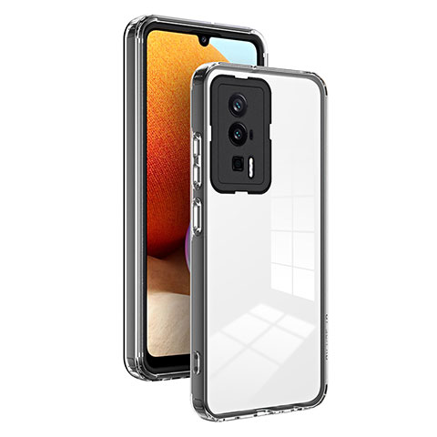 Silikon Schutzhülle Rahmen Tasche Hülle Durchsichtig Transparent Spiegel H01P für Xiaomi Redmi K60 Pro 5G Schwarz