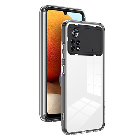 Silikon Schutzhülle Rahmen Tasche Hülle Durchsichtig Transparent Spiegel H01P für Xiaomi Redmi Note 11E Pro 5G Schwarz
