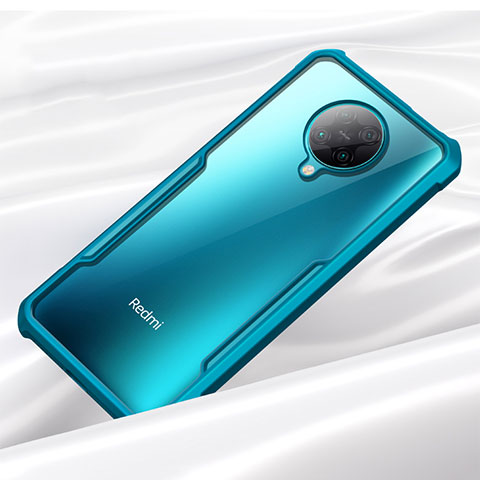 Silikon Schutzhülle Rahmen Tasche Hülle Durchsichtig Transparent Spiegel H02 für Xiaomi Redmi K30 Pro 5G Cyan