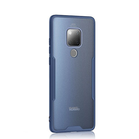 Silikon Schutzhülle Rahmen Tasche Hülle Durchsichtig Transparent Spiegel H04 für Huawei Mate 20 Blau