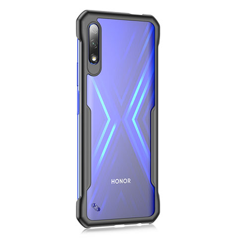 Silikon Schutzhülle Rahmen Tasche Hülle Durchsichtig Transparent Spiegel M01 für Huawei Honor 9X Schwarz