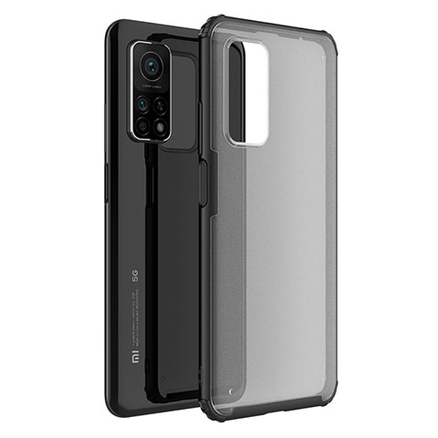 Silikon Schutzhülle Rahmen Tasche Hülle Durchsichtig Transparent Spiegel M01 für Xiaomi Mi 10T 5G Schwarz