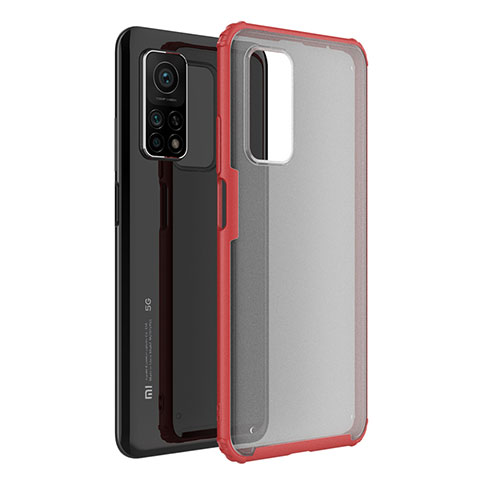 Silikon Schutzhülle Rahmen Tasche Hülle Durchsichtig Transparent Spiegel M01 für Xiaomi Mi 10T Pro 5G Rot