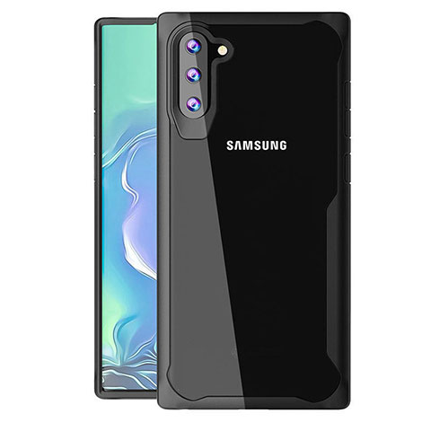 Silikon Schutzhülle Rahmen Tasche Hülle Durchsichtig Transparent Spiegel M02 für Samsung Galaxy Note 10 Schwarz