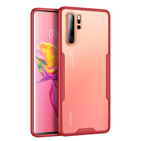 Silikon Schutzhülle Rahmen Tasche Hülle Durchsichtig Transparent Spiegel M03 für Huawei P30 Pro New Edition Rot