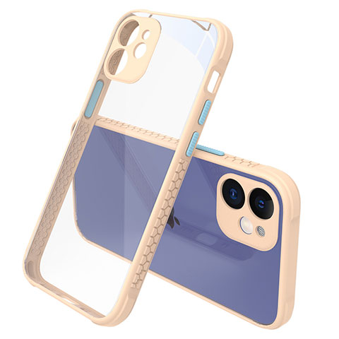 Silikon Schutzhülle Rahmen Tasche Hülle Durchsichtig Transparent Spiegel M05 für Apple iPhone 12 Gold