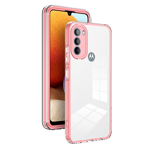 Silikon Schutzhülle Rahmen Tasche Hülle Durchsichtig Transparent Spiegel MQ1 für Motorola Moto G31 Rosegold