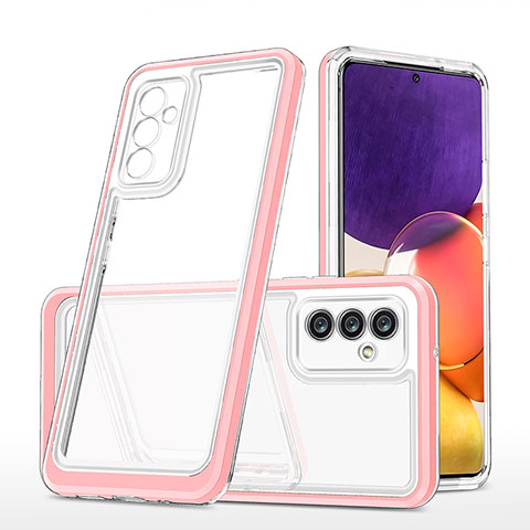 Silikon Schutzhülle Rahmen Tasche Hülle Durchsichtig Transparent Spiegel MQ1 für Samsung Galaxy A24 4G Rosegold