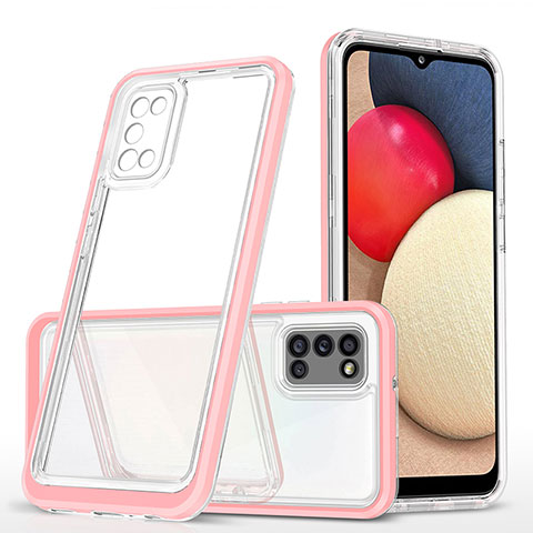 Silikon Schutzhülle Rahmen Tasche Hülle Durchsichtig Transparent Spiegel MQ1 für Samsung Galaxy F02S SM-E025F Rosegold