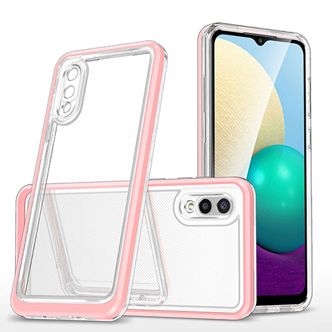 Silikon Schutzhülle Rahmen Tasche Hülle Durchsichtig Transparent Spiegel MQ1 für Samsung Galaxy M02 Rosegold