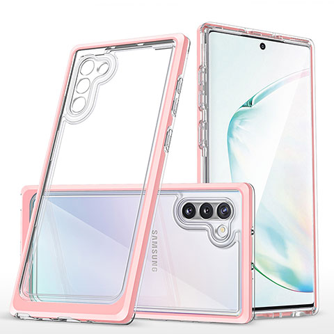 Silikon Schutzhülle Rahmen Tasche Hülle Durchsichtig Transparent Spiegel MQ1 für Samsung Galaxy Note 10 5G Rosegold