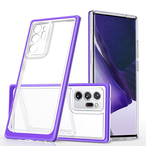 Silikon Schutzhülle Rahmen Tasche Hülle Durchsichtig Transparent Spiegel MQ1 für Samsung Galaxy Note 20 Ultra 5G Violett