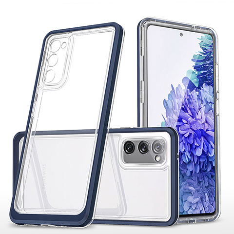 Silikon Schutzhülle Rahmen Tasche Hülle Durchsichtig Transparent Spiegel MQ1 für Samsung Galaxy S20 FE (2022) 5G Blau