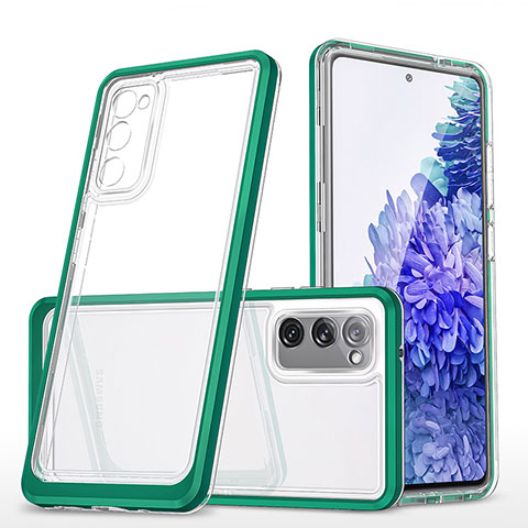 Silikon Schutzhülle Rahmen Tasche Hülle Durchsichtig Transparent Spiegel MQ1 für Samsung Galaxy S20 FE 4G Grün