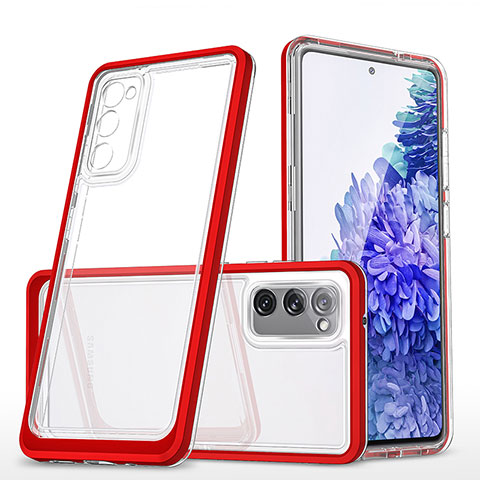 Silikon Schutzhülle Rahmen Tasche Hülle Durchsichtig Transparent Spiegel MQ1 für Samsung Galaxy S20 FE 4G Rot