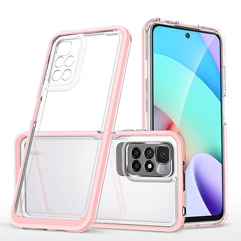 Silikon Schutzhülle Rahmen Tasche Hülle Durchsichtig Transparent Spiegel MQ1 für Xiaomi Redmi 10 4G Rosegold