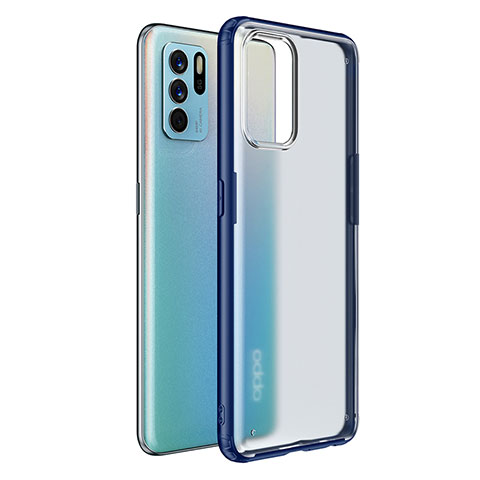 Silikon Schutzhülle Rahmen Tasche Hülle Durchsichtig Transparent W01L für Oppo Reno6 Z 5G Blau