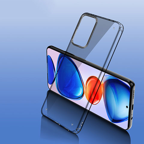 Silikon Schutzhülle Rahmen Tasche Hülle Durchsichtig Transparent W01L für Xiaomi Poco M4 Pro 5G Schwarz