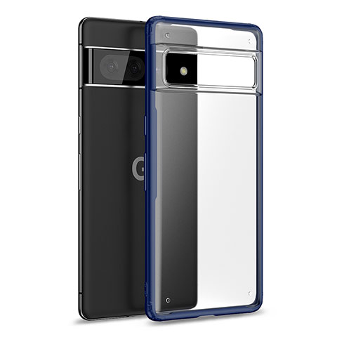 Silikon Schutzhülle Rahmen Tasche Hülle Durchsichtig Transparent WL1 für Google Pixel 7 Pro 5G Blau