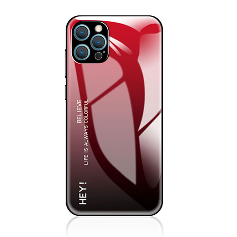 Silikon Schutzhülle Rahmen Tasche Hülle Spiegel Farbverlauf Regenbogen für Apple iPhone 13 Pro Max Rot