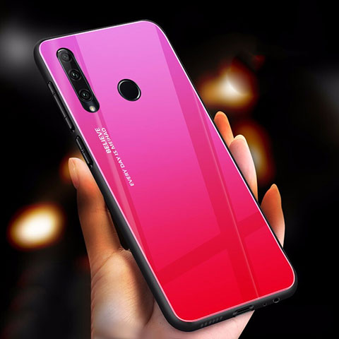 Silikon Schutzhülle Rahmen Tasche Hülle Spiegel Farbverlauf Regenbogen für Huawei Honor 20 Lite Pink