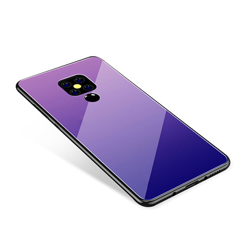 Silikon Schutzhülle Rahmen Tasche Hülle Spiegel Farbverlauf Regenbogen für Huawei Mate 20 Violett