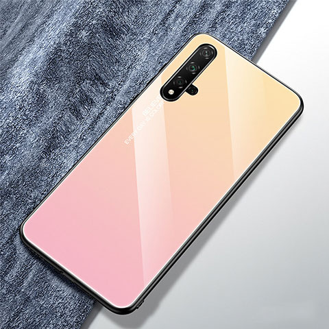 Silikon Schutzhülle Rahmen Tasche Hülle Spiegel Farbverlauf Regenbogen für Huawei Nova 5T Rosa