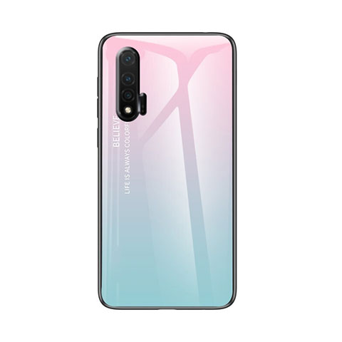 Silikon Schutzhülle Rahmen Tasche Hülle Spiegel Farbverlauf Regenbogen für Huawei Nova 6 5G Cyan