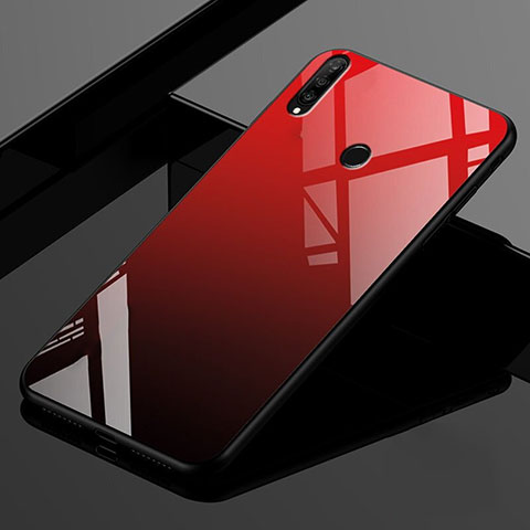 Silikon Schutzhülle Rahmen Tasche Hülle Spiegel Farbverlauf Regenbogen für Huawei P30 Lite XL Rot