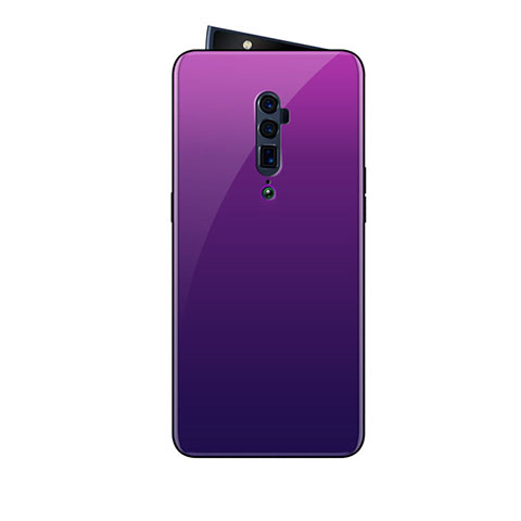 Silikon Schutzhülle Rahmen Tasche Hülle Spiegel Farbverlauf Regenbogen für Oppo Reno 10X Zoom Violett