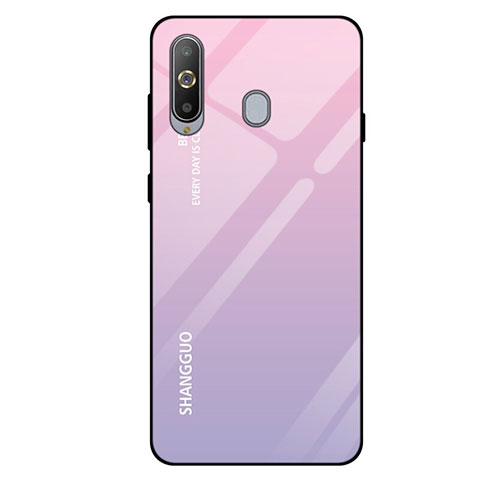 Silikon Schutzhülle Rahmen Tasche Hülle Spiegel Farbverlauf Regenbogen für Samsung Galaxy A8s SM-G8870 Rosa