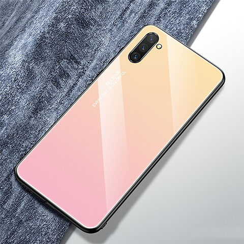 Silikon Schutzhülle Rahmen Tasche Hülle Spiegel Farbverlauf Regenbogen für Samsung Galaxy Note 10 5G Rosa