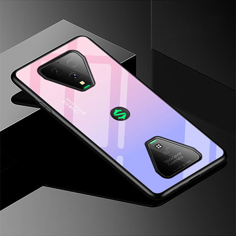 Silikon Schutzhülle Rahmen Tasche Hülle Spiegel Farbverlauf Regenbogen für Xiaomi Black Shark 3 Pro Pink