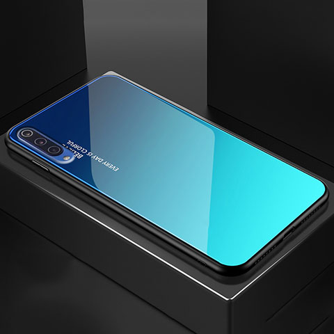 Silikon Schutzhülle Rahmen Tasche Hülle Spiegel Farbverlauf Regenbogen für Xiaomi Mi 9 Pro 5G Hellblau