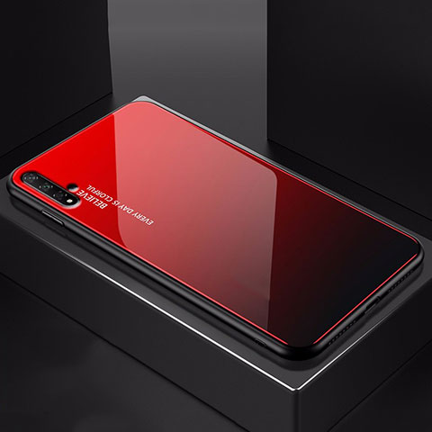 Silikon Schutzhülle Rahmen Tasche Hülle Spiegel Farbverlauf Regenbogen H01 für Huawei Honor 20S Rot