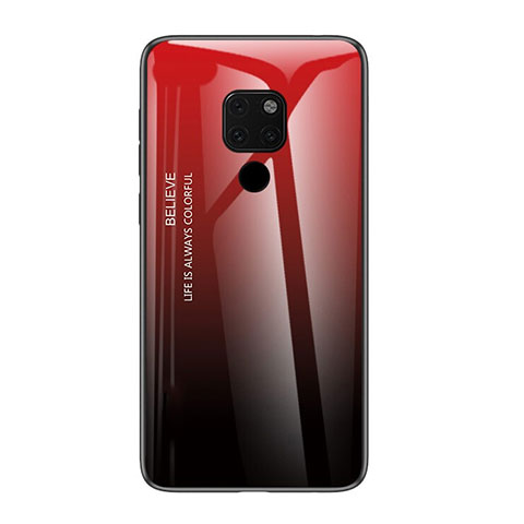 Silikon Schutzhülle Rahmen Tasche Hülle Spiegel Farbverlauf Regenbogen H01 für Huawei Mate 20 X 5G Rot