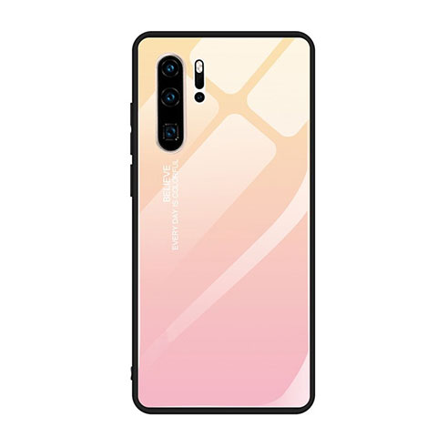 Silikon Schutzhülle Rahmen Tasche Hülle Spiegel Farbverlauf Regenbogen H01 für Huawei P30 Pro New Edition Rosa