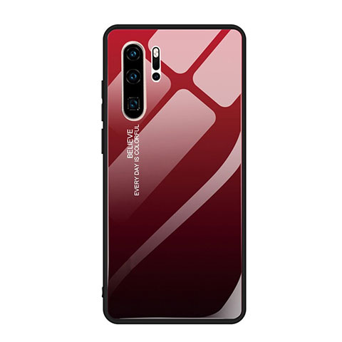 Silikon Schutzhülle Rahmen Tasche Hülle Spiegel Farbverlauf Regenbogen H01 für Huawei P30 Pro New Edition Rot