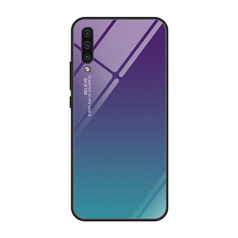 Silikon Schutzhülle Rahmen Tasche Hülle Spiegel Farbverlauf Regenbogen H01 für Samsung Galaxy A70 Violett