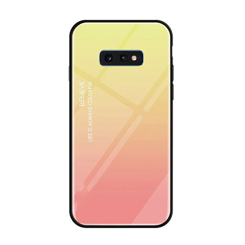 Silikon Schutzhülle Rahmen Tasche Hülle Spiegel Farbverlauf Regenbogen H01 für Samsung Galaxy S10e Rosa