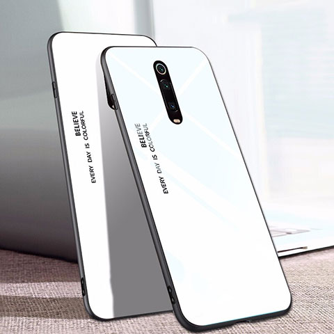 Silikon Schutzhülle Rahmen Tasche Hülle Spiegel Farbverlauf Regenbogen H01 für Xiaomi Redmi K20 Pro Weiß