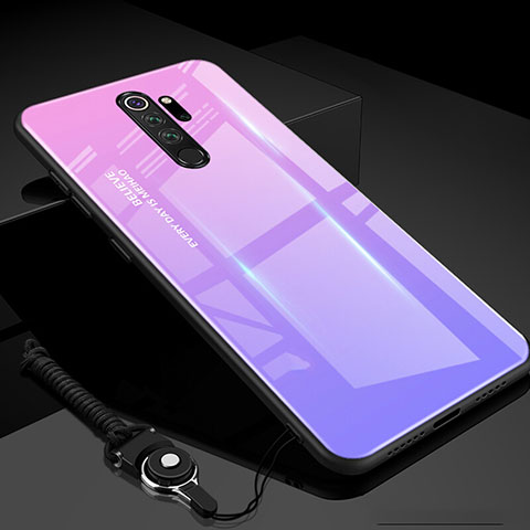 Silikon Schutzhülle Rahmen Tasche Hülle Spiegel Farbverlauf Regenbogen H01 für Xiaomi Redmi Note 8 Pro Violett