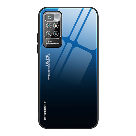 Silikon Schutzhülle Rahmen Tasche Hülle Spiegel Farbverlauf Regenbogen JM1 für Xiaomi Redmi Note 11 4G (2021) Blau