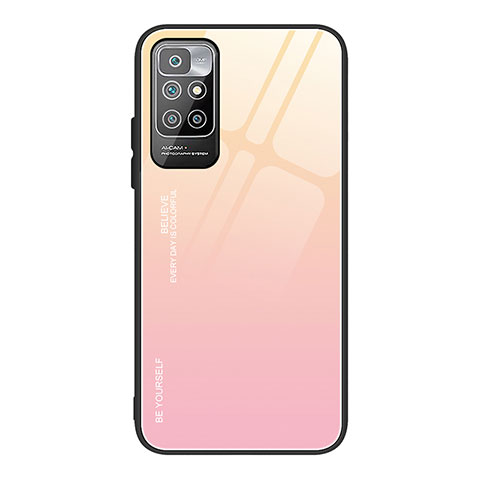 Silikon Schutzhülle Rahmen Tasche Hülle Spiegel Farbverlauf Regenbogen JM1 für Xiaomi Redmi Note 11 4G (2021) Rosa